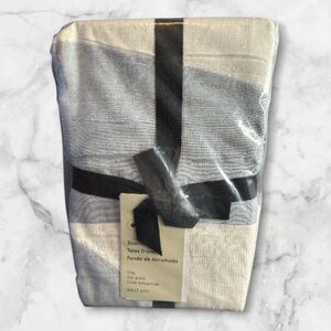 West Elm king size pillow shams organic modern light blue and white